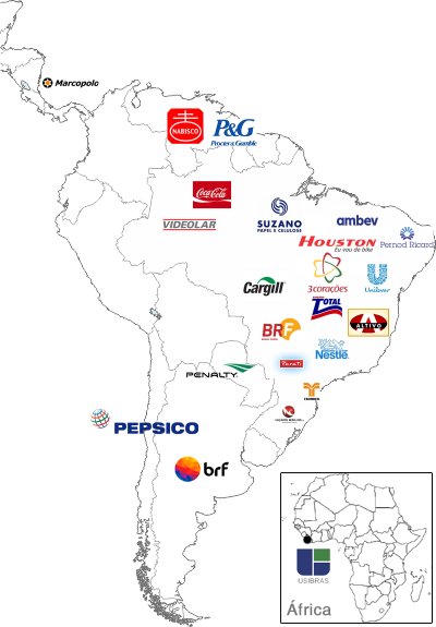 Mapa de onde estão localizados os clientes Veprel