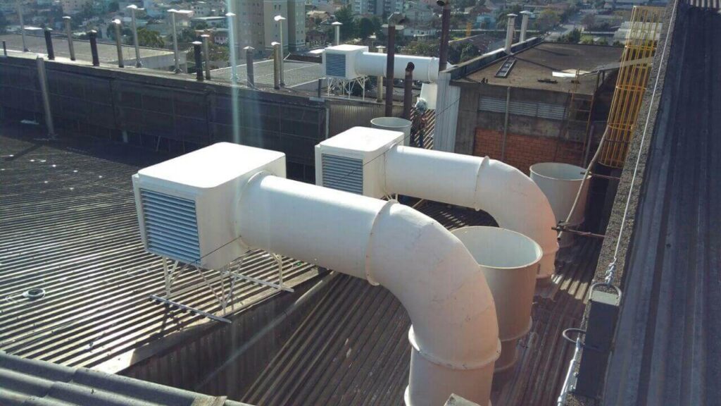 Sistema de ventilação industrial Veprel para controle térmico e qualidade do ar em ambientes industriais